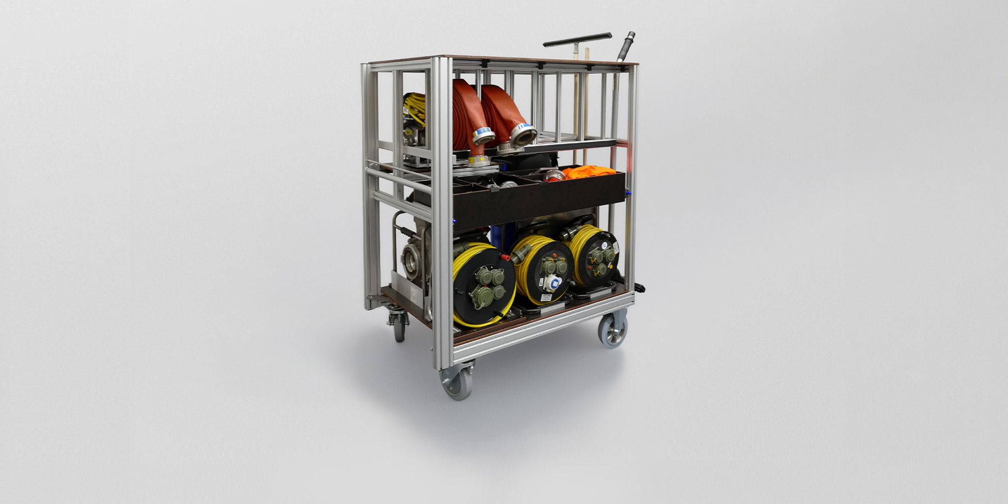Modularer Transportwagen für Hochwassereinsätze der Feuerwehr